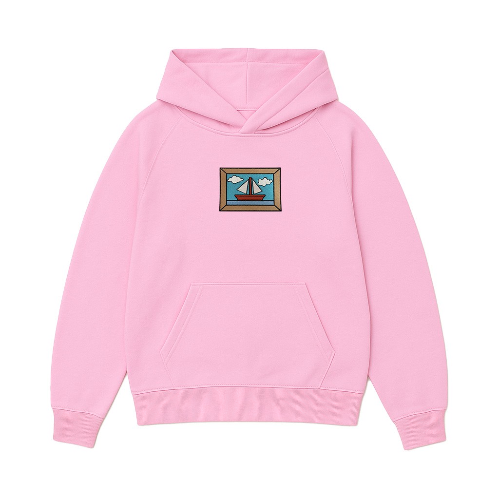 PINK FRAMED BOAT HOODIE