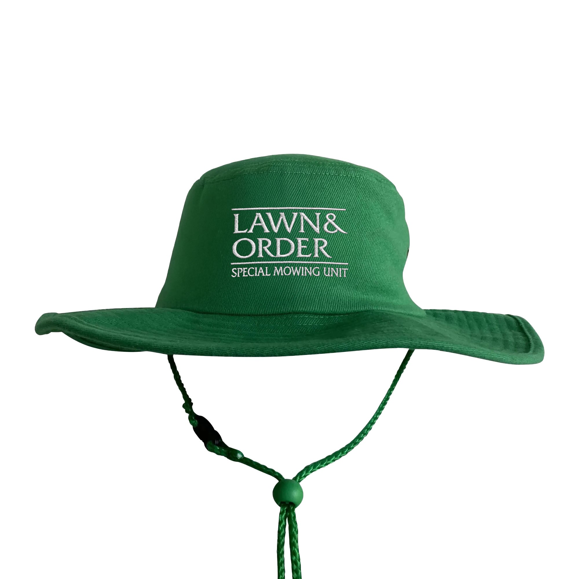 LAWN AND ORDER GREEN WIDE BRIM HAT