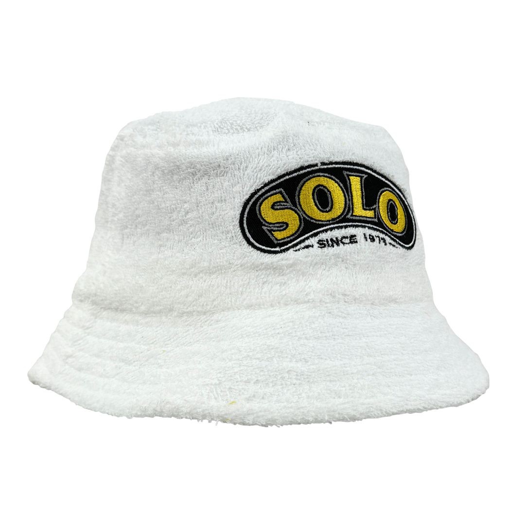 WHITE SOLO TERRY TOWEL BUCKET HAT