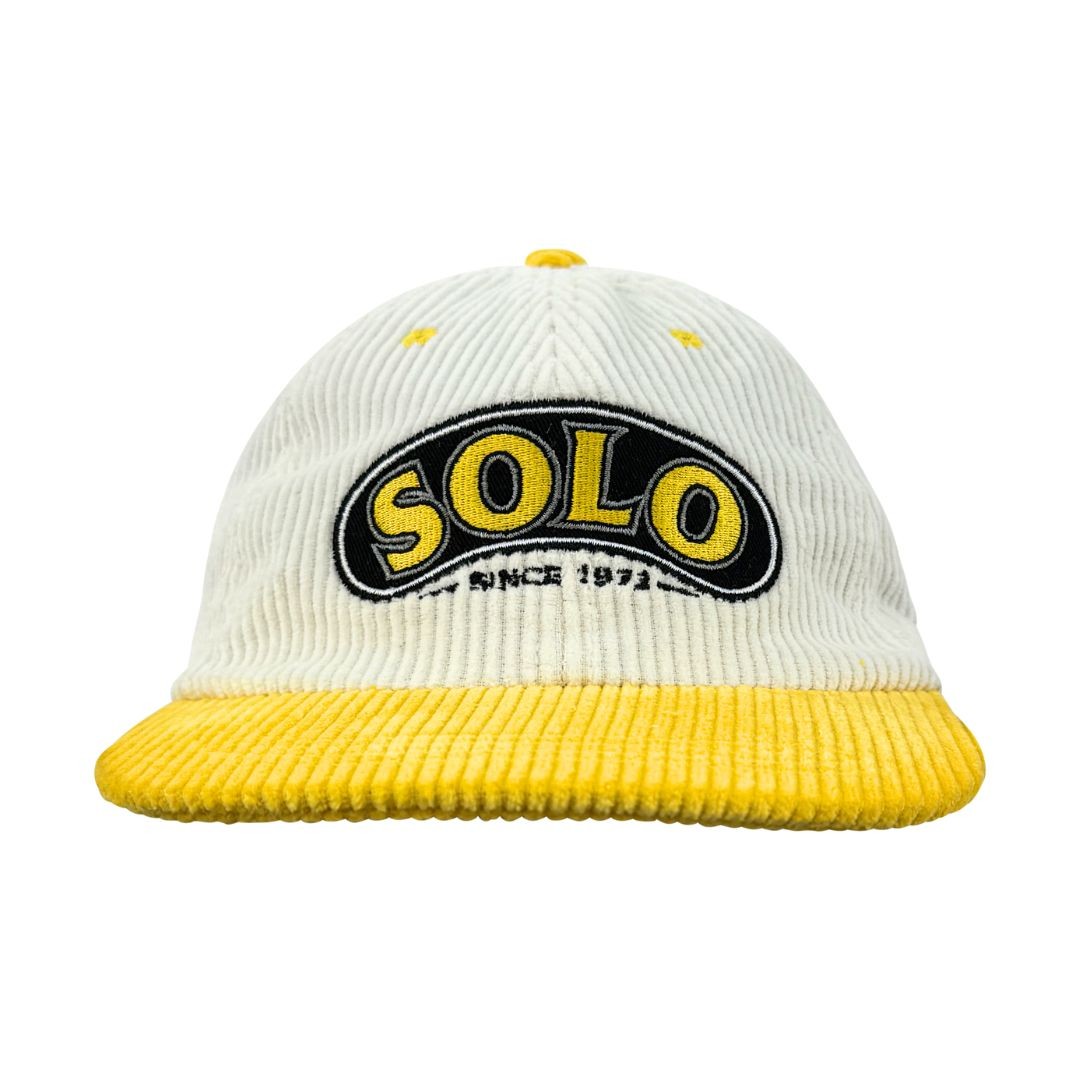 YELLOW/WHITE SOLO TWO TONE CORD HAT