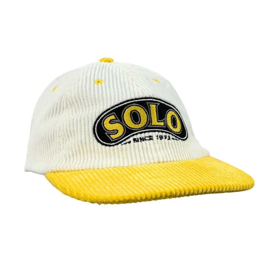 YELLOW/WHITE SOLO TWO TONE CORD HAT YELLOW/WHITE SOLO TWO TONE CORD HAT
