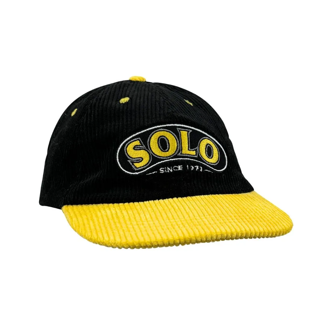 BLACK / YELLOW SOLO TWO TONE CORD HAT BLACK / YELLOW SOLO TWO TONE CORD HAT