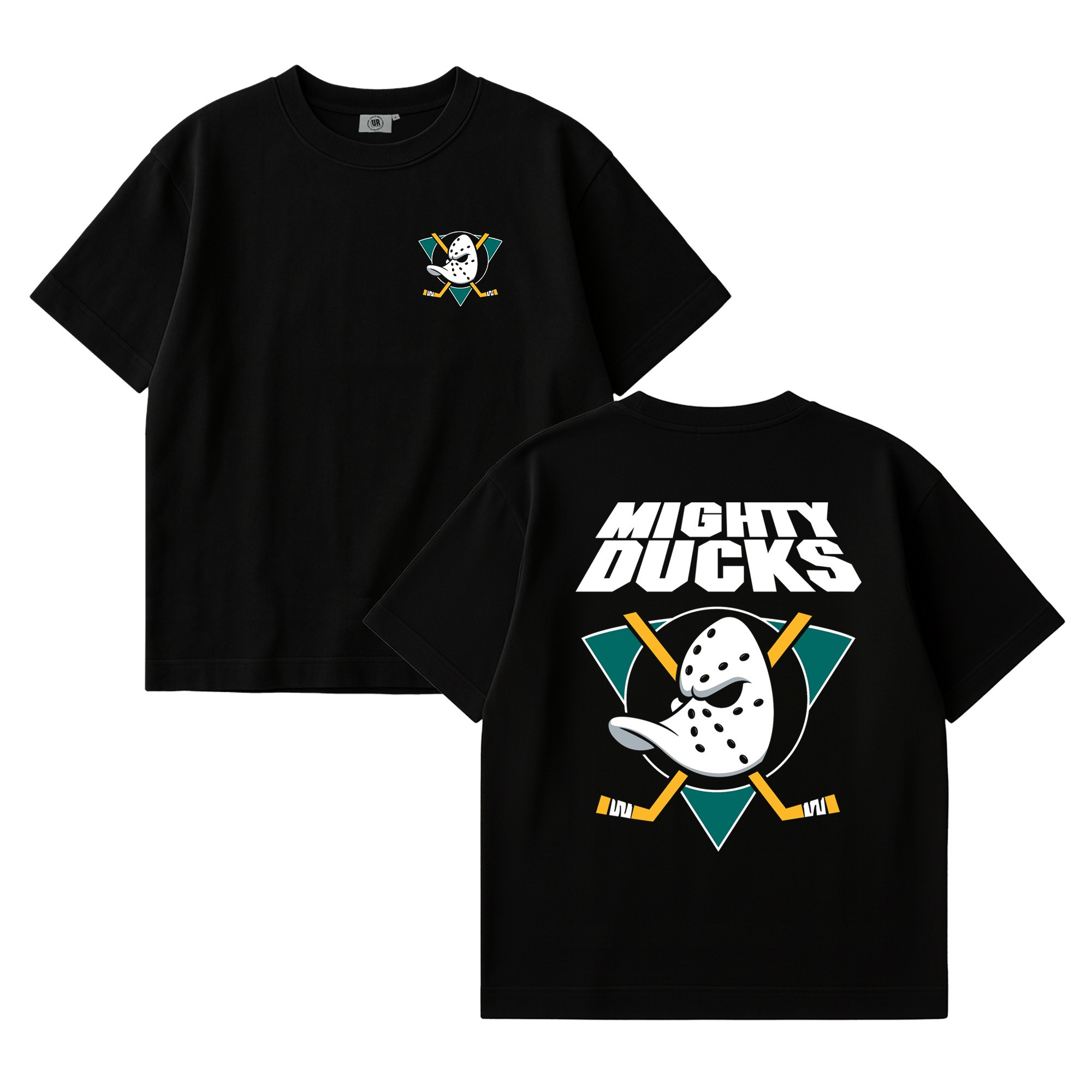 QUACK FRONT AND BACK BLACK TEE