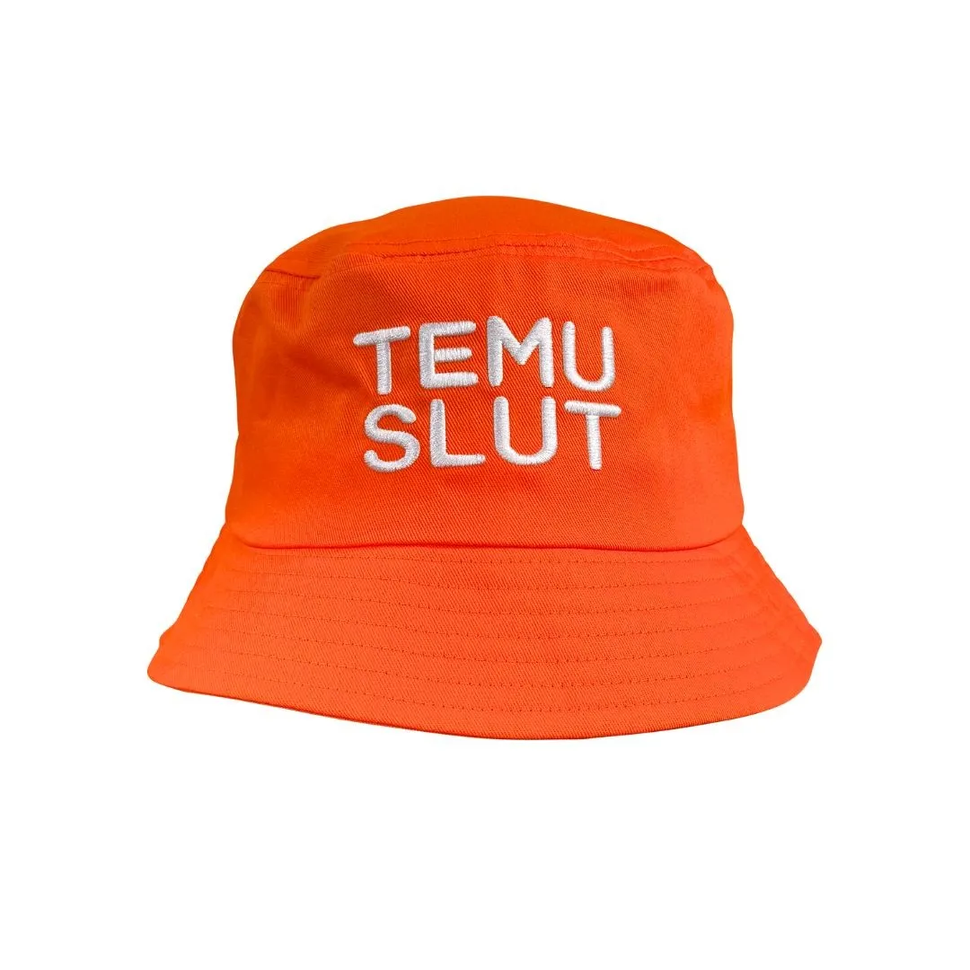 TEMUSLUT ORANGE COTTON TWILL BUCKET HAT TEMUSLUT ORANGE COTTON TWILL BUCKET HAT