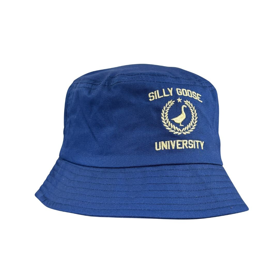 SILLY GOOSE NAVY COTTON TWILL BUCKET HAT