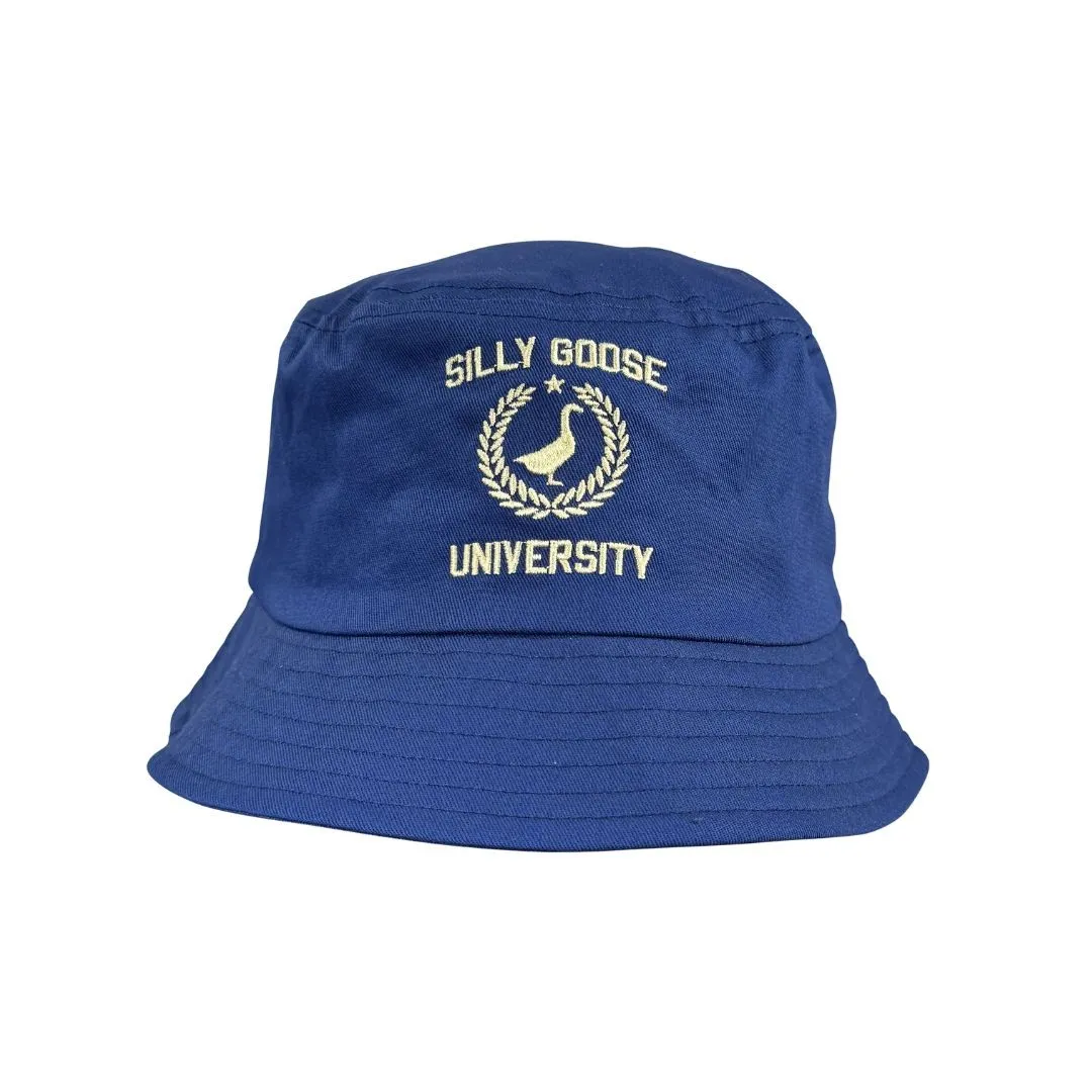 SILLY GOOSE NAVY COTTON TWILL BUCKET HAT
