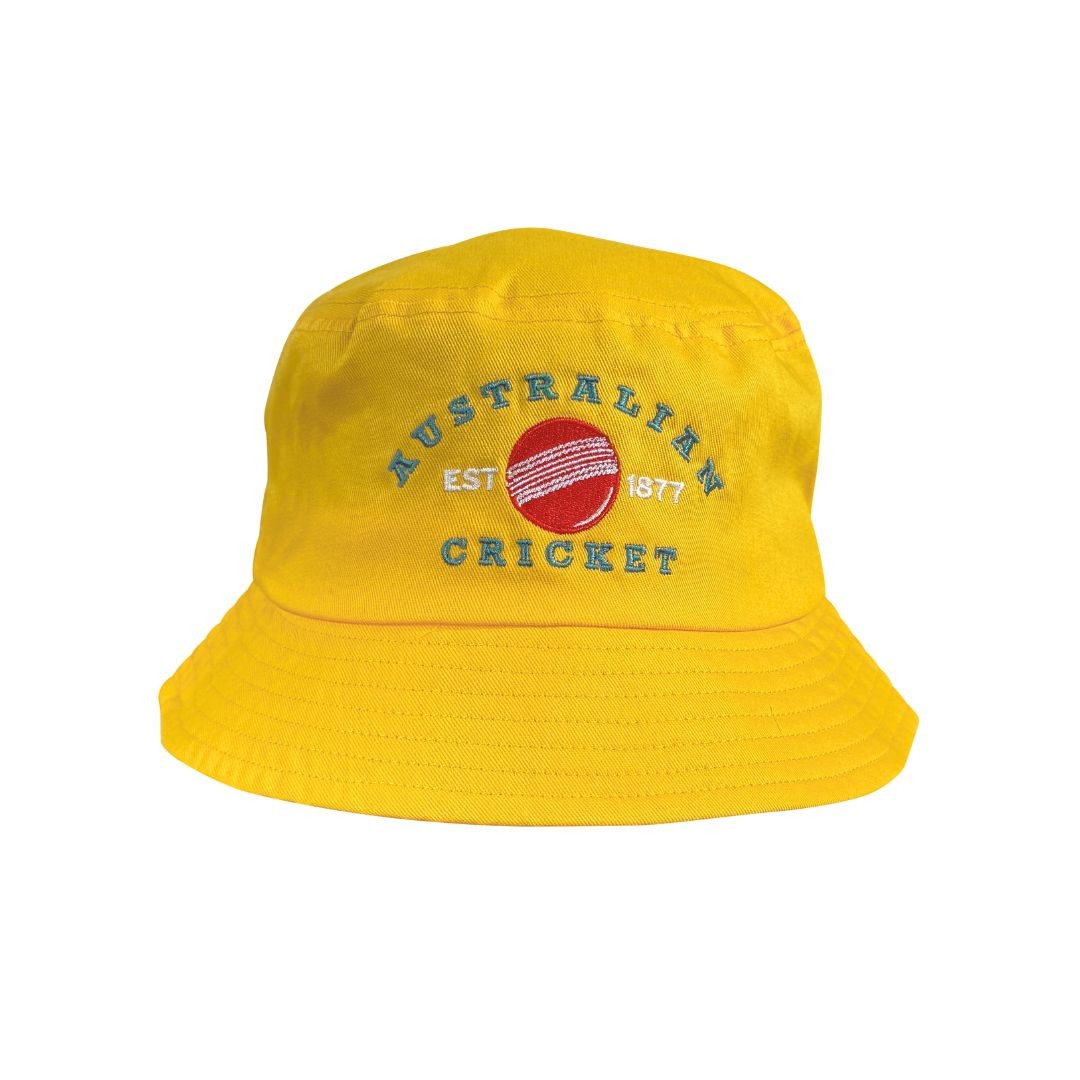 YELLOW AUSTRALIAN CRICKET COTTON TWILL BUCKET HAT YELLOW AUSTRALIAN CRICKET COTTON TWILL BUCKET HAT