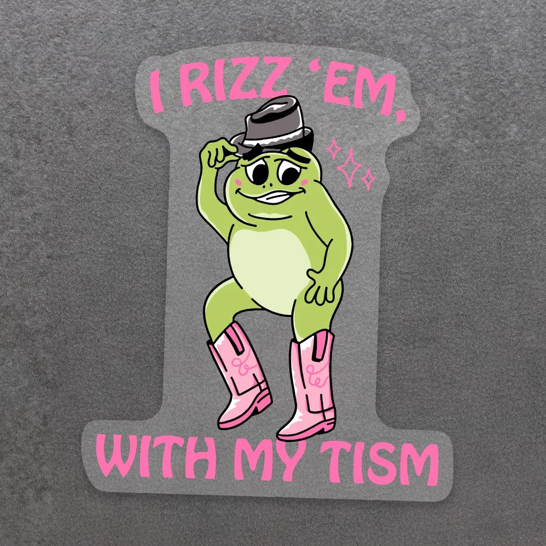RIZZ EM DIE CUT STICKER RIZZ EM DIE CUT STICKER
