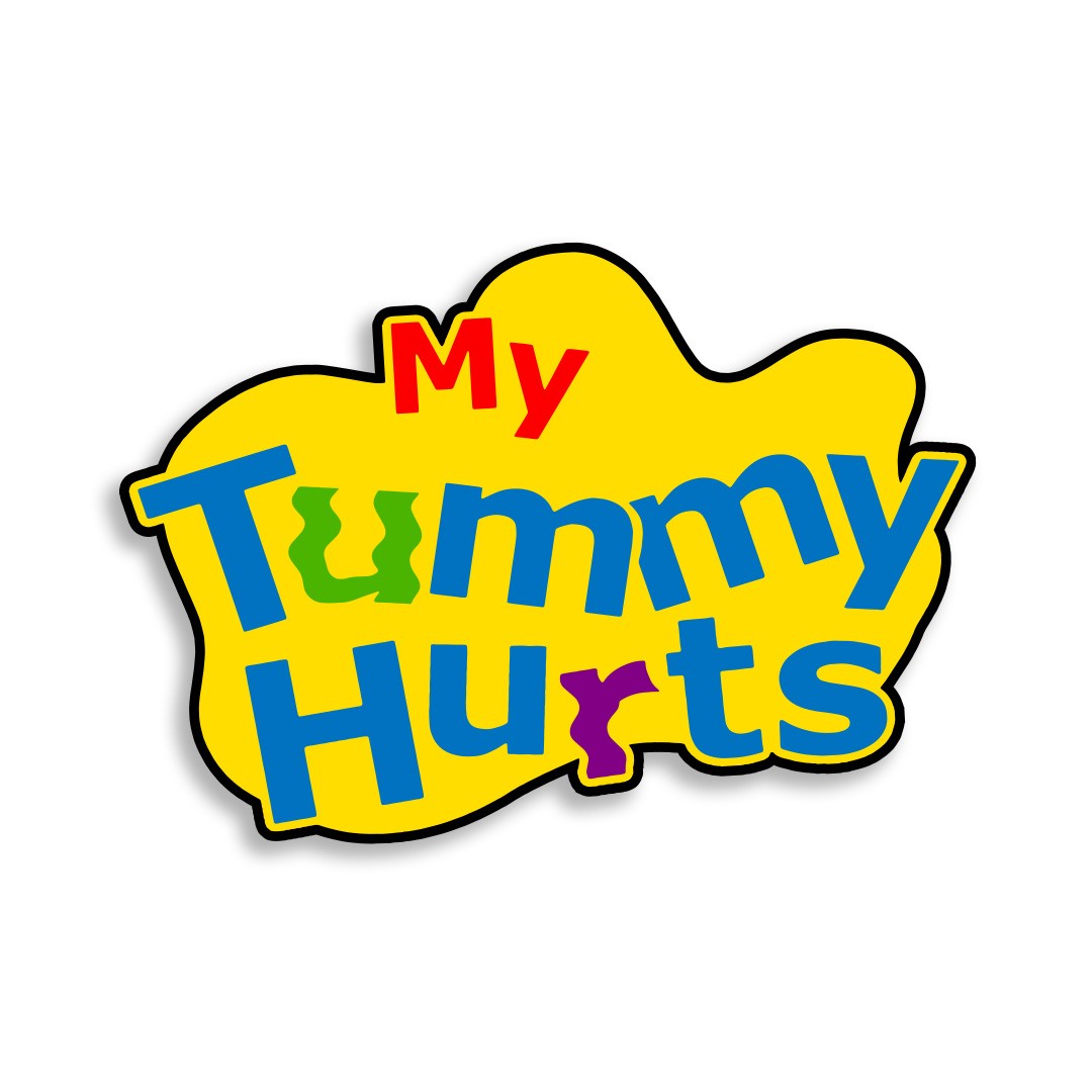 MY TUMMY HURTS DIE CUT STICKER