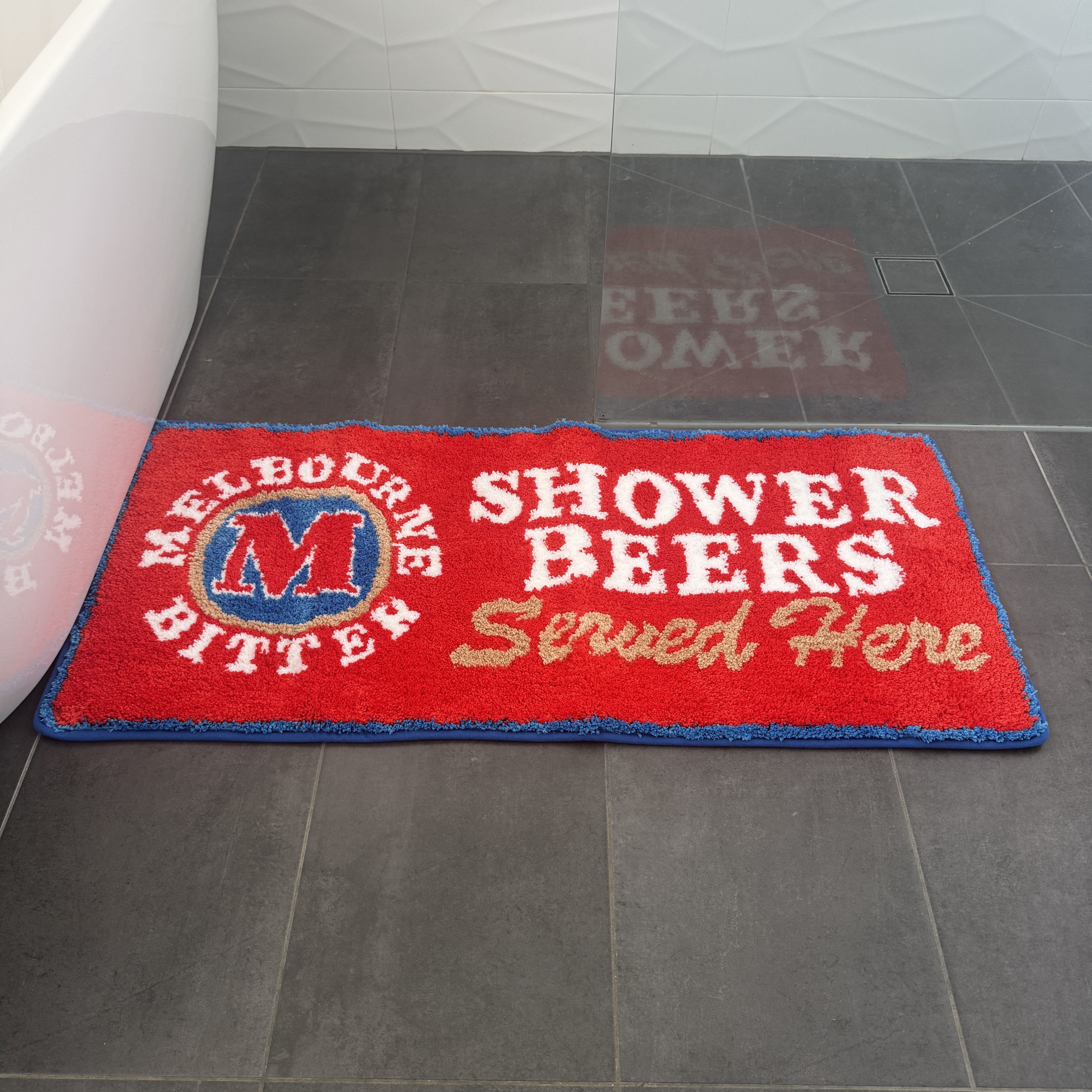 MELBOURNE SHOWER BEERS TUFTED MAT MELBOURNE SHOWER BEERS TUFTED MAT