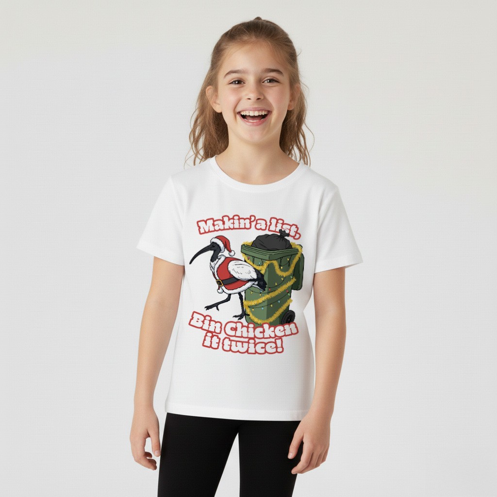 KIDS BIN CHICKEN IT TWICE WHITE TEE