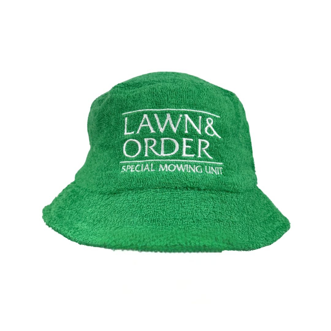 GREEN LAWN & ORDER TERRY TOWEL BUCKET HAT GREEN LAWN & ORDER TERRY TOWEL BUCKET HAT