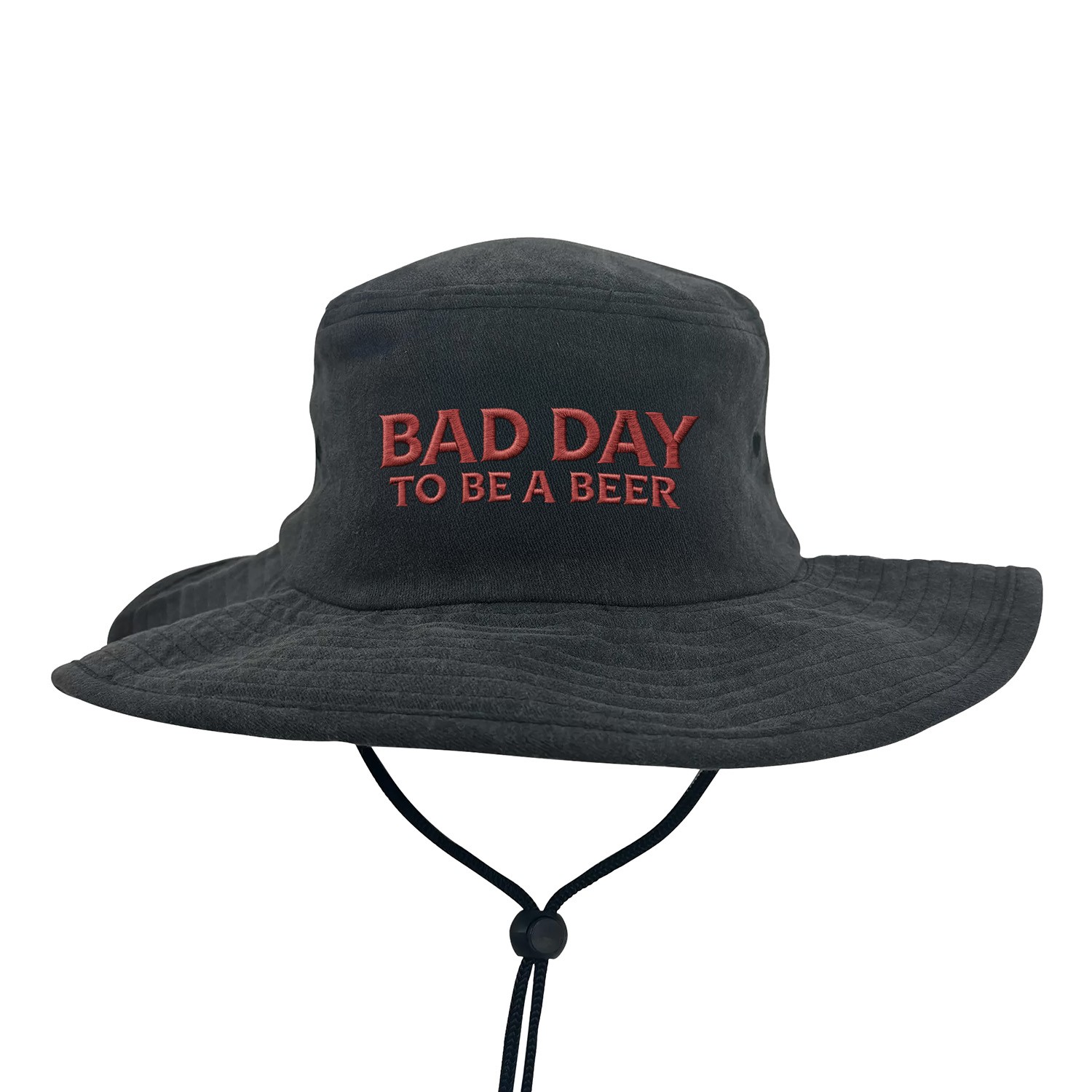 STONEWASHED BLACK BAD DAY TO BE A BEER WIDE BRIM HAT