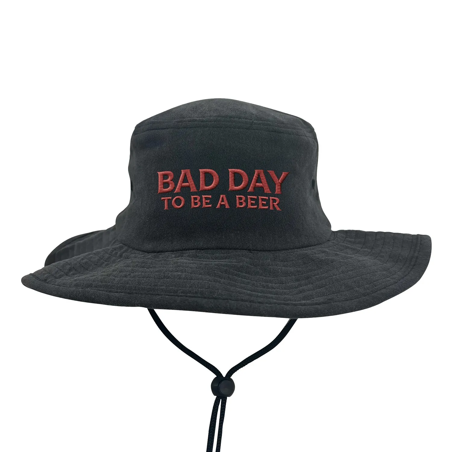 STONEWASHED BLACK BAD DAY TO BE A BEER WIDE BRIM HAT STONEWASHED BLACK BAD DAY TO BE A BEER WIDE BRIM HAT