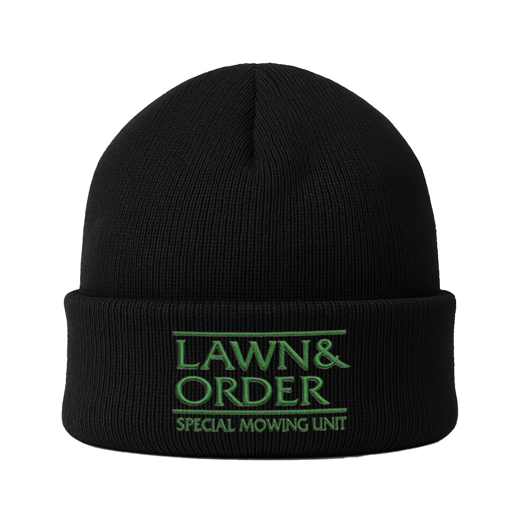 LAWN AND ORDER BLACK BEANIE LAWN AND ORDER BLACK BEANIE