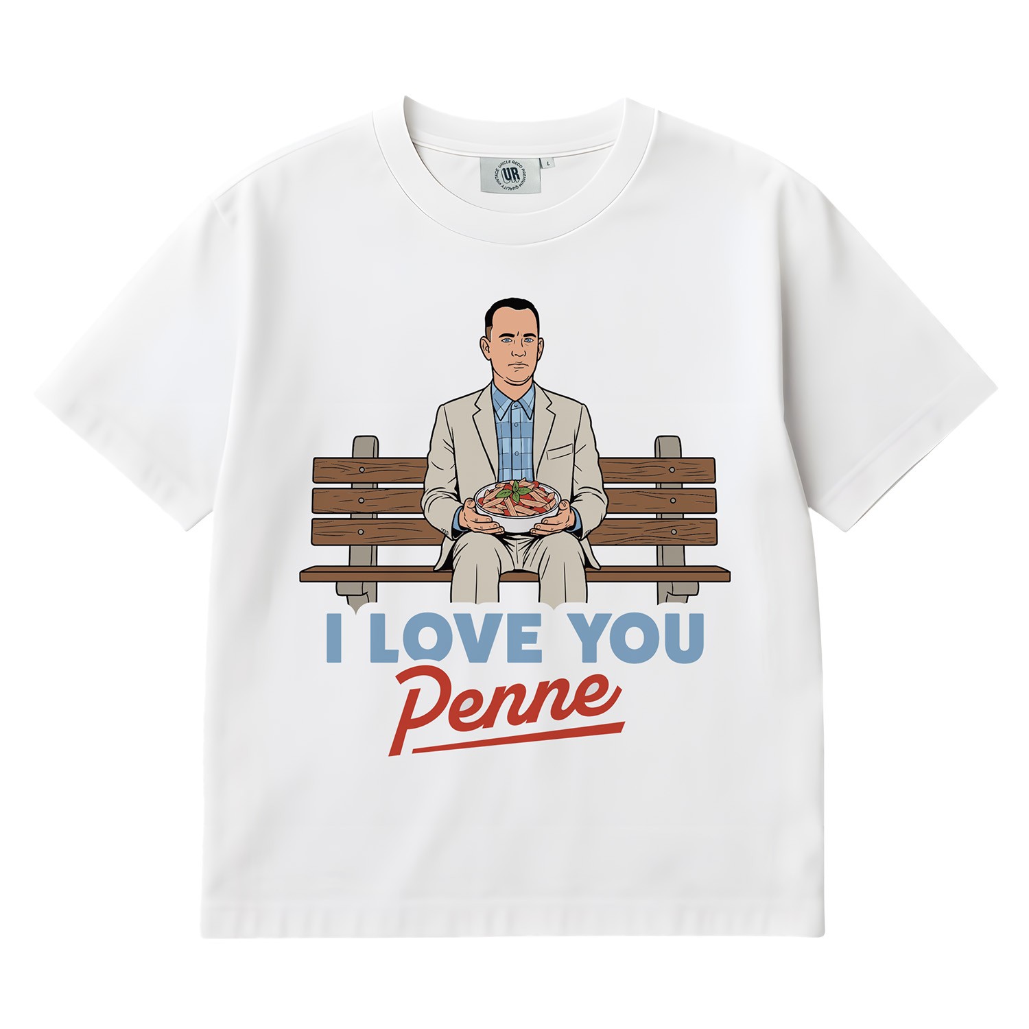 I LOVE YOU PENNE WHITE TEE