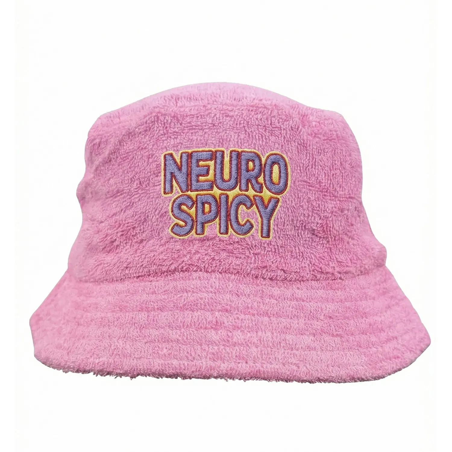 NEUROSPICY PINK TERRY TOWEL BUCKET HAT NEUROSPICY PINK TERRY TOWEL BUCKET HAT