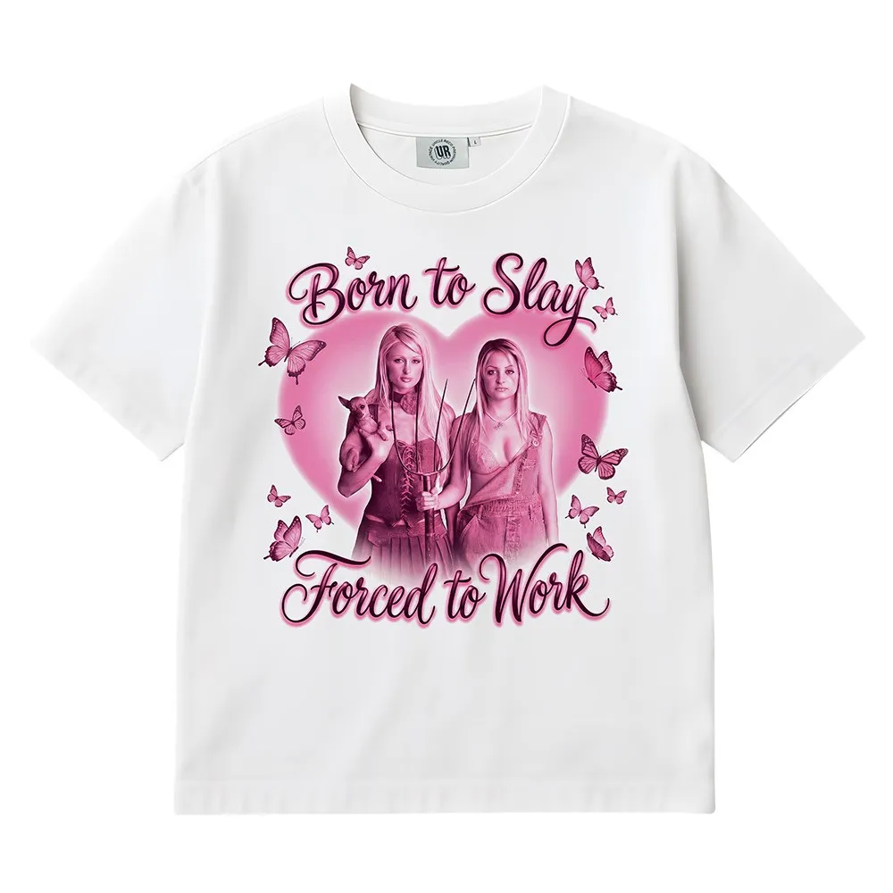 BORN TO SLAY WHITE TEE