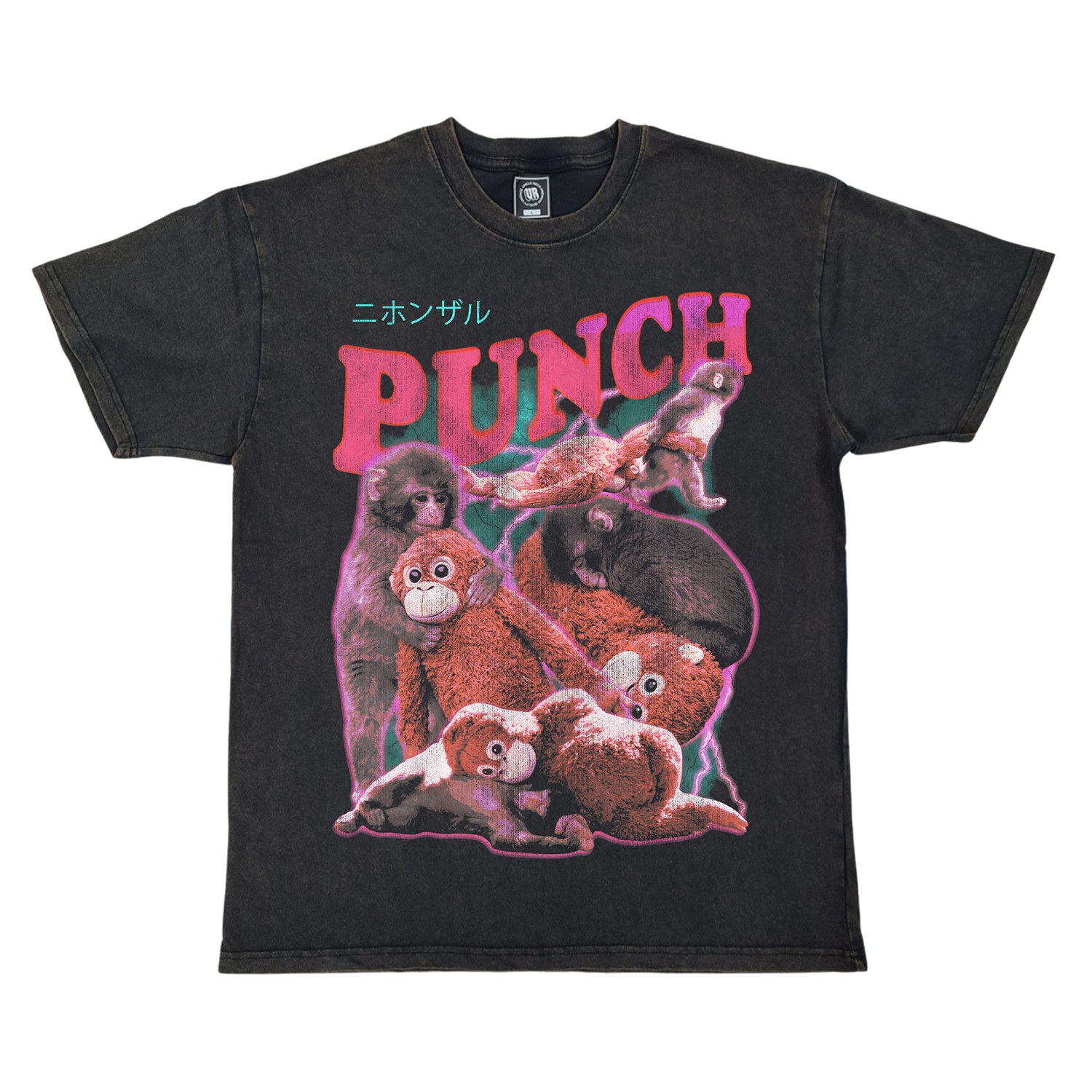 KIDS PUNCH MACAQUE VINTAGE BLACK T-SHIRT