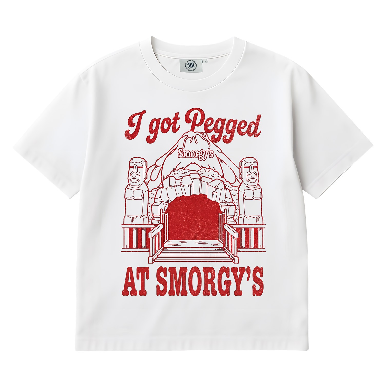 I GOT PEGGED AT SMORGYS WHITE TEE