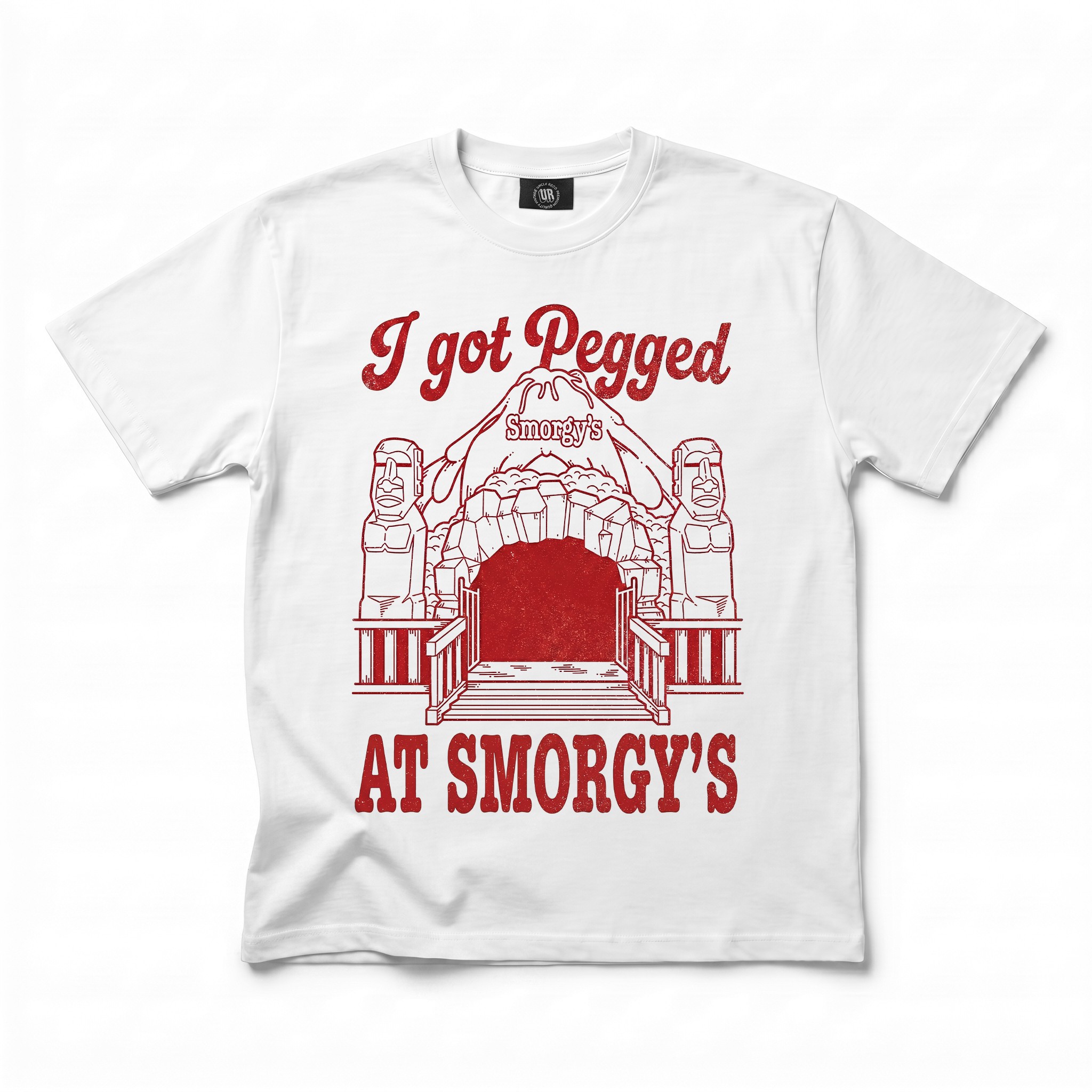 I GOT PEGGED AT SMORGYS WHITE TEE I GOT PEGGED AT SMORGYS WHITE TEE