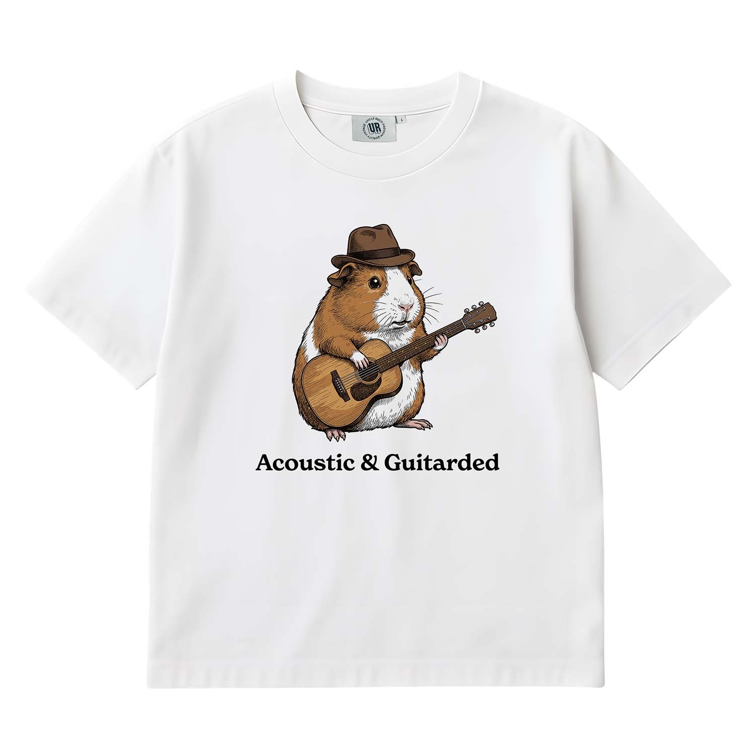 ACOUSTIC AND GUITARDED WHITE TEE ACOUSTIC AND GUITARDED WHITE TEE
