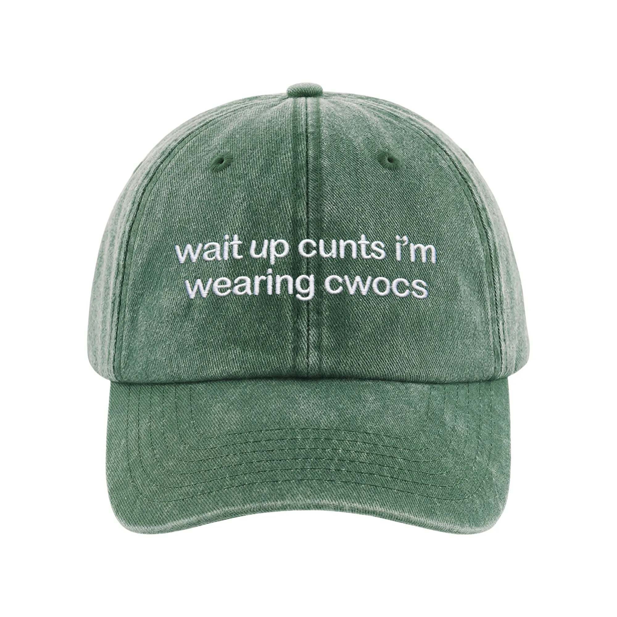 WEARING CWOCS WASHED GREEN DAD HAT WEARING CWOCS WASHED GREEN DAD HAT