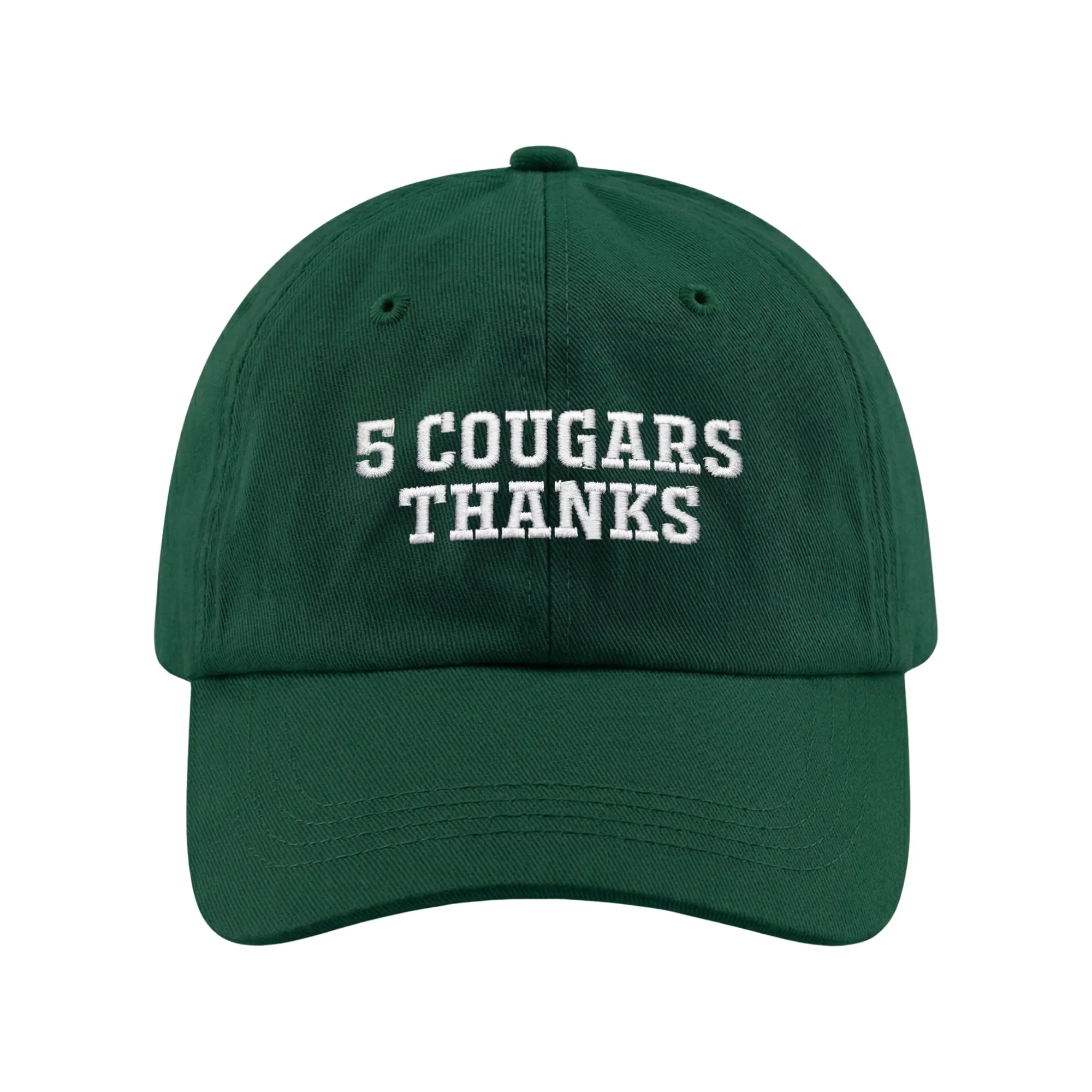 5 COUGARS THANKS GREEN DAD HAT 5 COUGARS THANKS GREEN DAD HAT