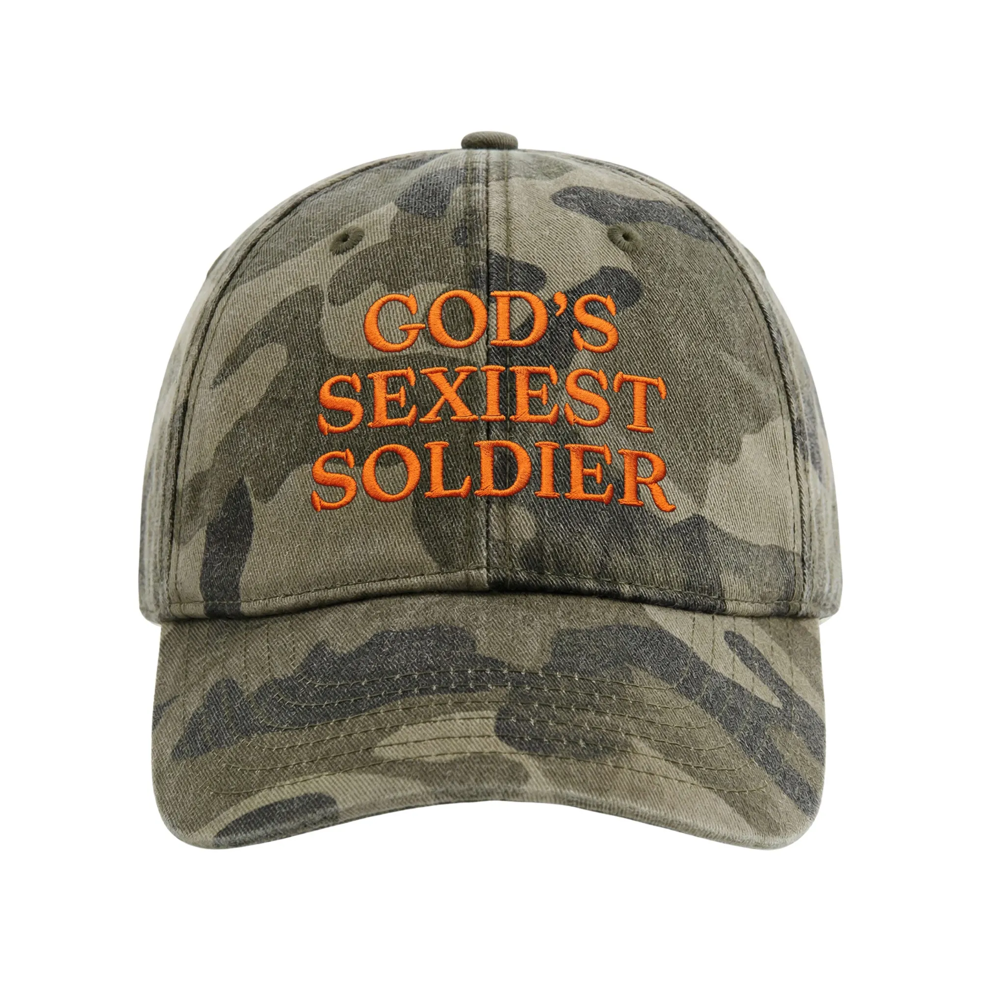 GODS SEXIEST SOLDIER WASHED CAMO DAD HAT GODS SEXIEST SOLDIER WASHED CAMO DAD HAT