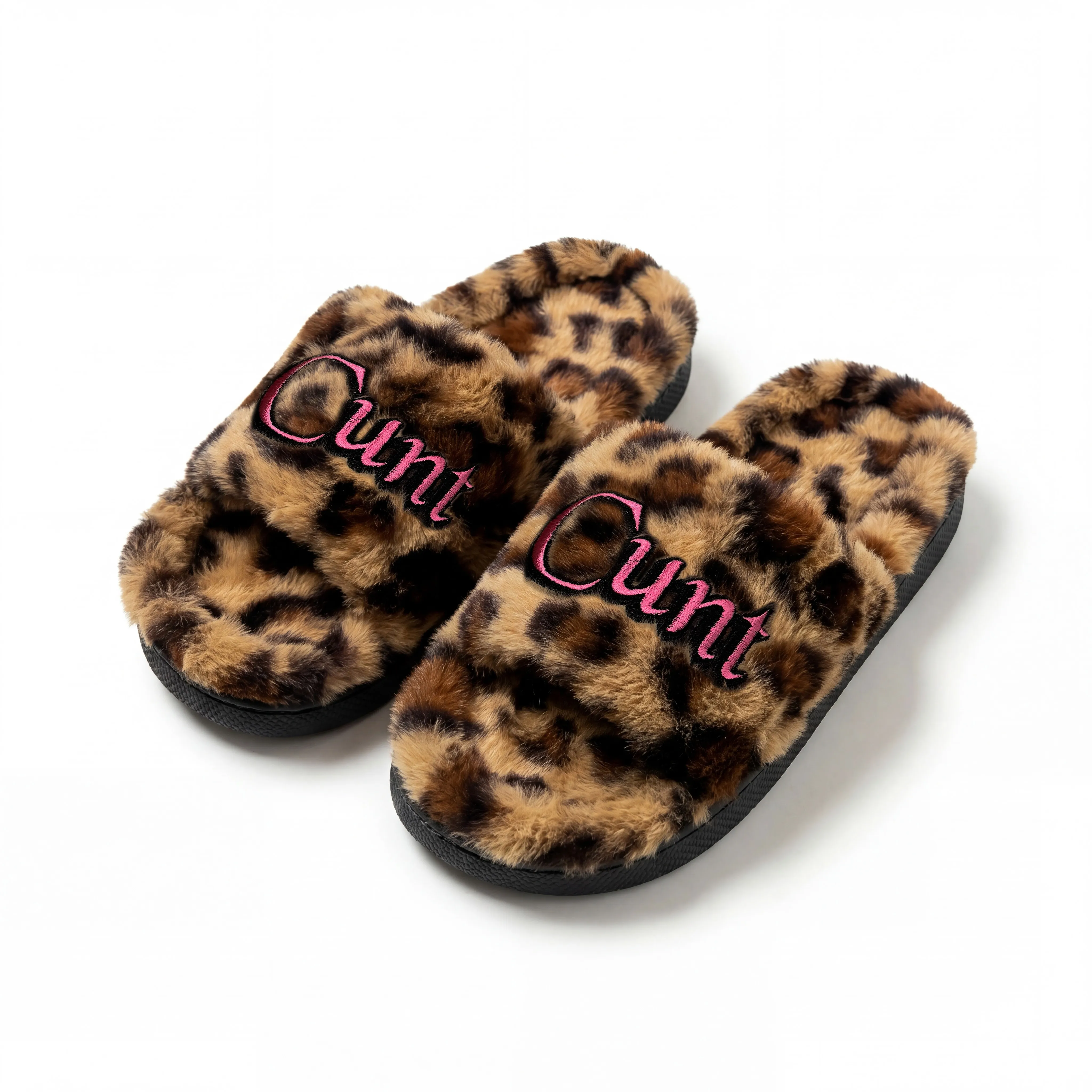 CLASSIC LEOPARD CUNT FUR SLIPPERS