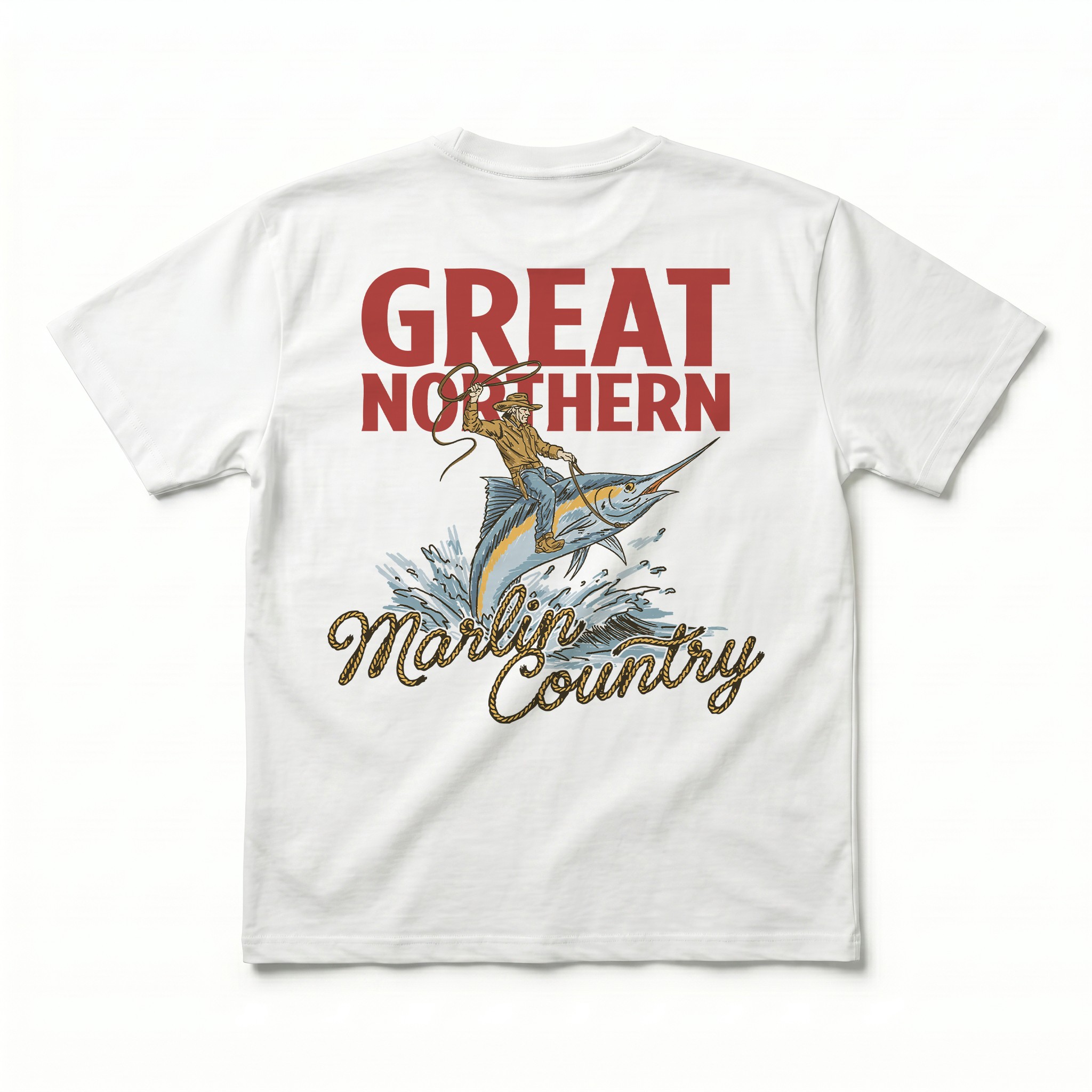 MARLIN COUNTRY FRONT & BACK WHITE TEE