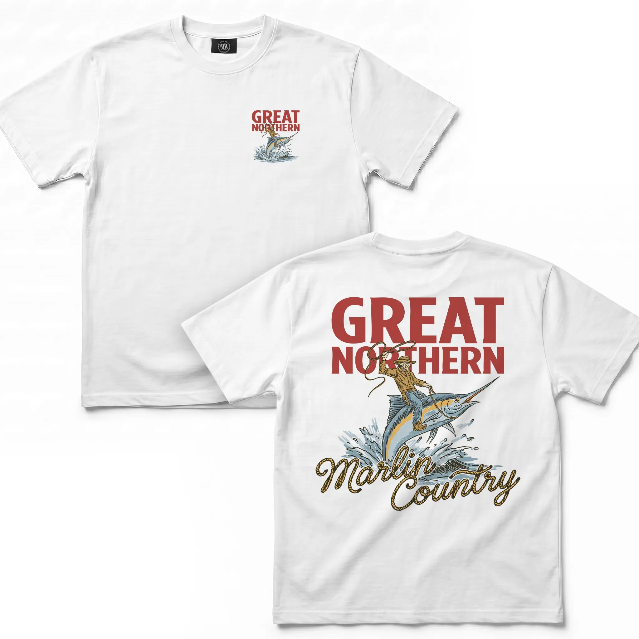 MARLIN COUNTRY FRONT & BACK WHITE TEE MARLIN COUNTRY FRONT & BACK WHITE TEE