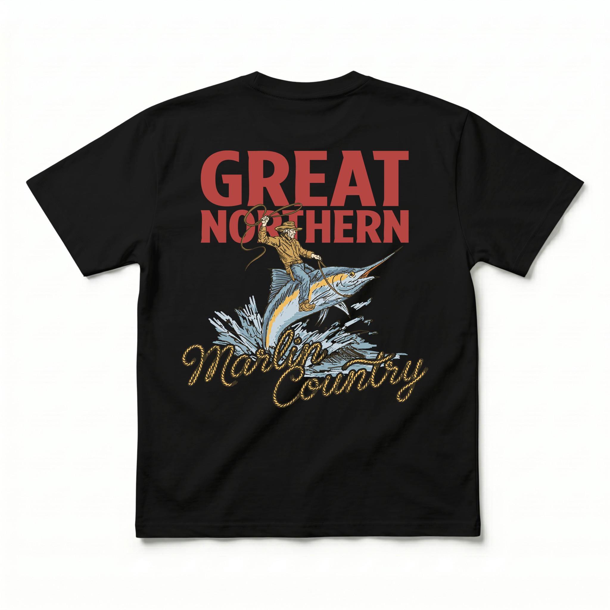 MARLIN COUNTRY FRONT & BACK BLACK TEE