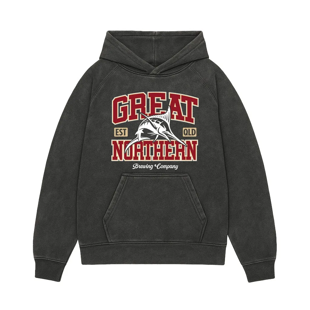 GREAT NORTHERN SPORTS VINTAGE BLACK HOODIE GREAT NORTHERN SPORTS VINTAGE BLACK HOODIE