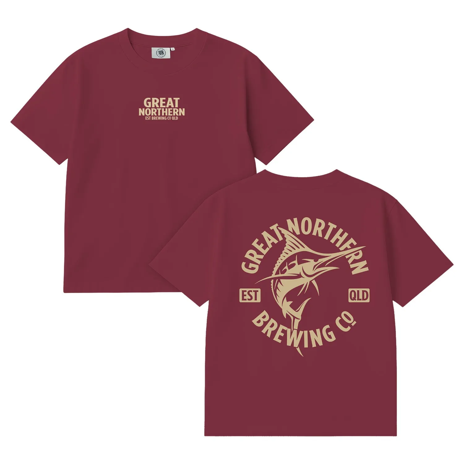 GREAT NORTHERN CIRCLE LOGO FRONT & BACK VINTAGE MAROON T-SHIRT GREAT NORTHERN CIRCLE LOGO FRONT & BACK VINTAGE MAROON T-SHIRT