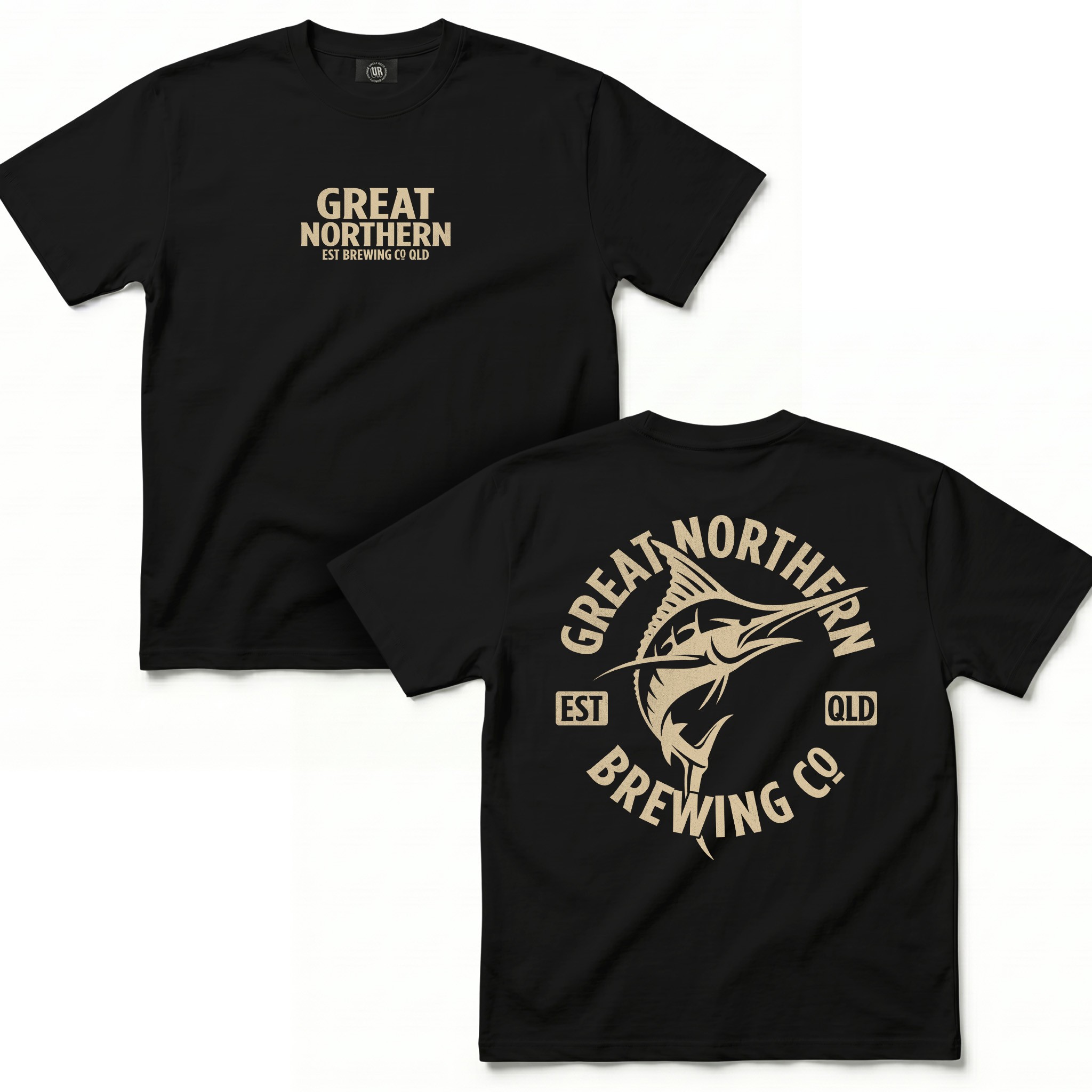 GREAT NORTHERN CIRCLE LOGO FRONT & BACK BLACK TEE GREAT NORTHERN CIRCLE LOGO FRONT & BACK BLACK TEE