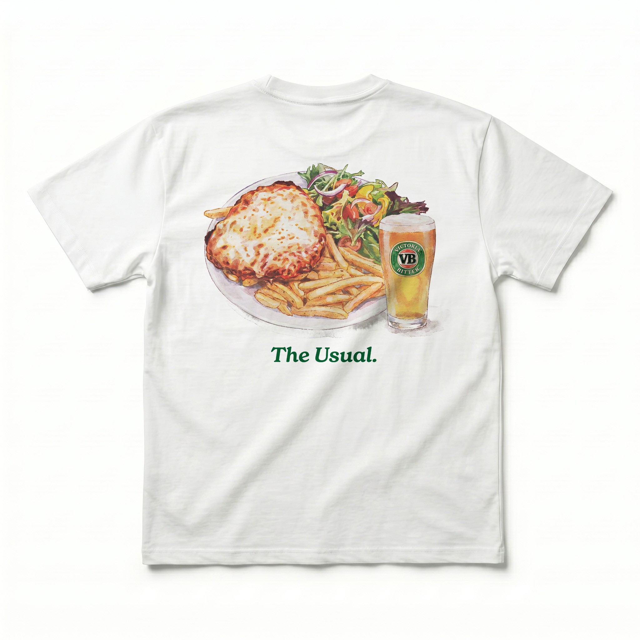 THE USUAL POT AND PARMA FRONT & BACK WHITE TEE