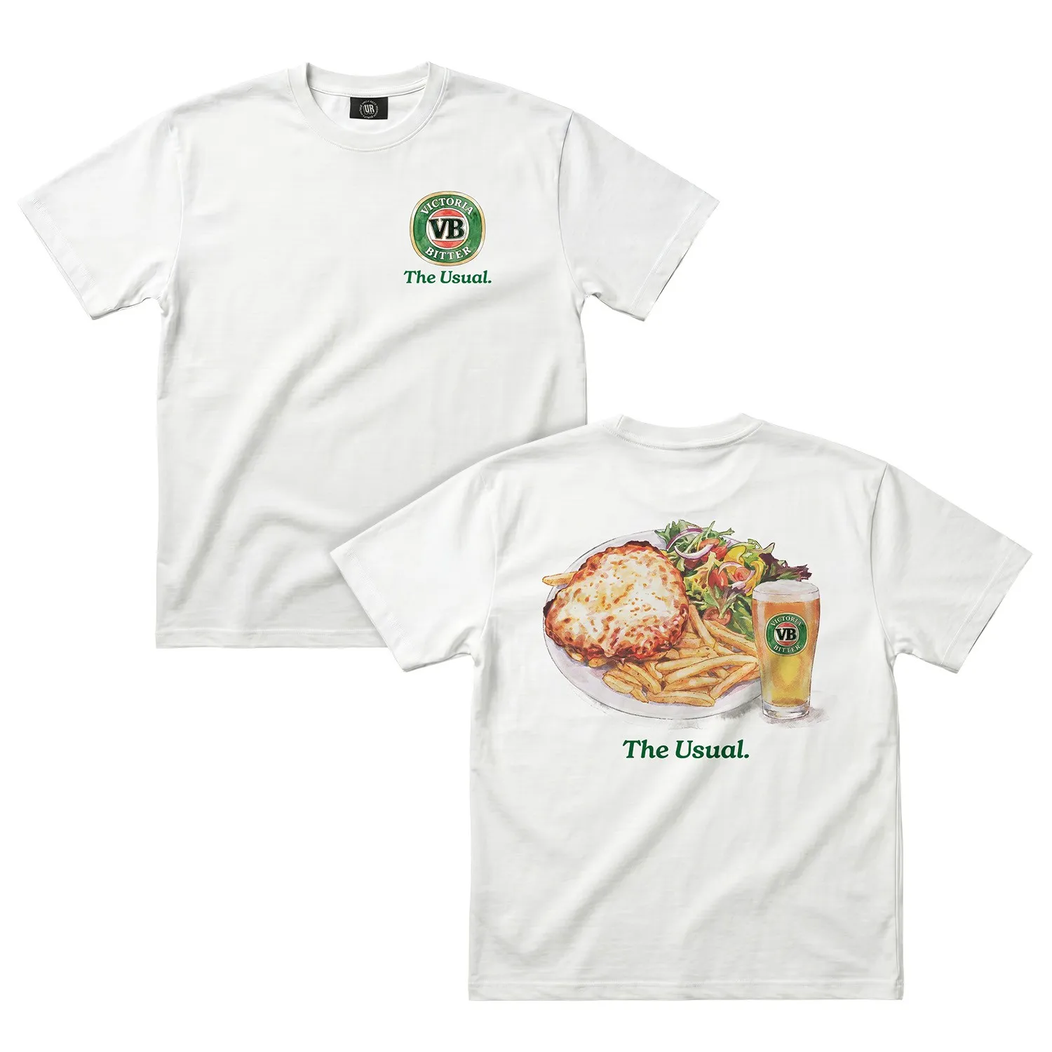 THE USUAL POT AND PARMA FRONT & BACK WHITE TEE THE USUAL POT AND PARMA FRONT & BACK WHITE TEE