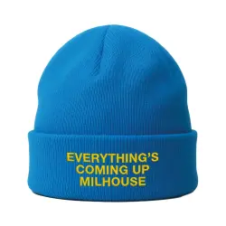 COMING UP MILHOUSE BLUE BEANIE