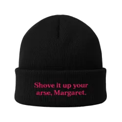 SHOVE IT MARGARET BLACK BEANIE
