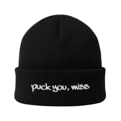 PUCK YOU MISS BLACK BEANIE