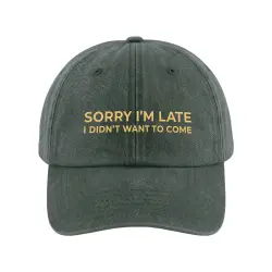 I DIDN'T WANT TO COME WASHED SAGE DAD HAT