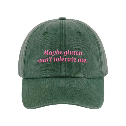 GLUTEN CAN'T TOLERATE ME WASHED GREEN DAD HAT