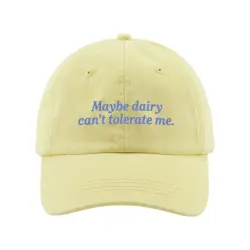 DAIRY CAN'T TOLERATE ME BUTTER YELLOW DAD HAT