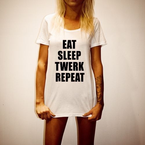 EAT SLEEP TWERK WOMENS WHITE T-SHIRT