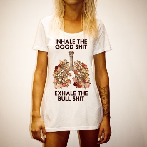 INHALE EXHALE WOMENS WHITE TEE