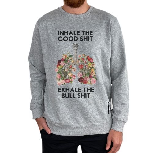 INHALE EXHALE MARBLE GREY CREW