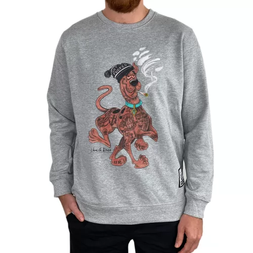 STONED SCOOBY MARBLE GREY CREW