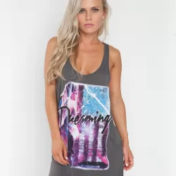 DREAMING EMOTION DARK GREY SINGLET