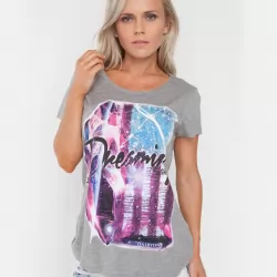 DREAMING EMOTION MARBLE GREY TEE
